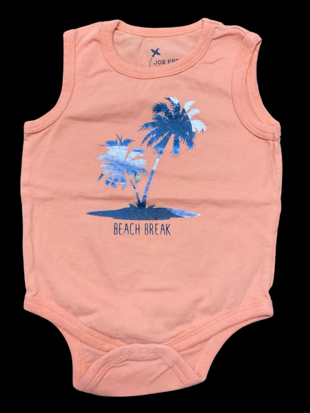 🌻10/$25 - Orange Tank Top Onesie w/ Palm Tree Graphic